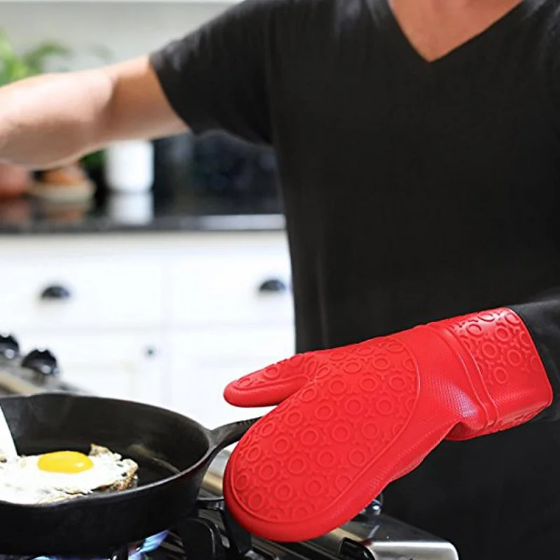 

Silicone Heat-Resistant Gloves Cooking Barbecue Gants Kitchen Microwave Mittens Oven Glove Home Cleaning Tools High Quality