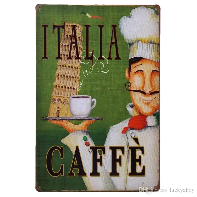 

Italian Cafe Vintage sign home Bar Pub Hotel Restaurant Coffee Shop home Decorative Retro Metal Poster Tin Sign