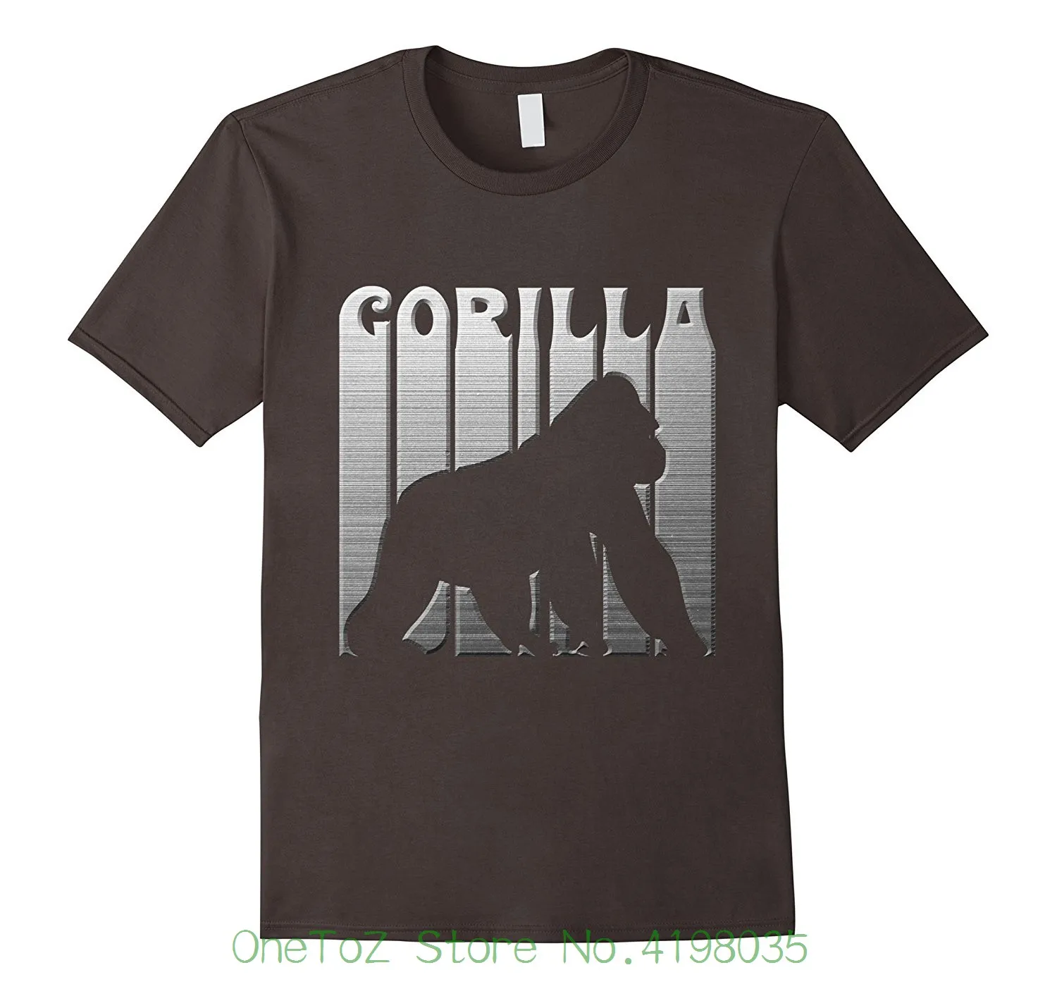 

Silverback Gorilla Silhouette T-shirt 2017 Edition Top Tee For Sale Natural Cotton Tee Shirts
