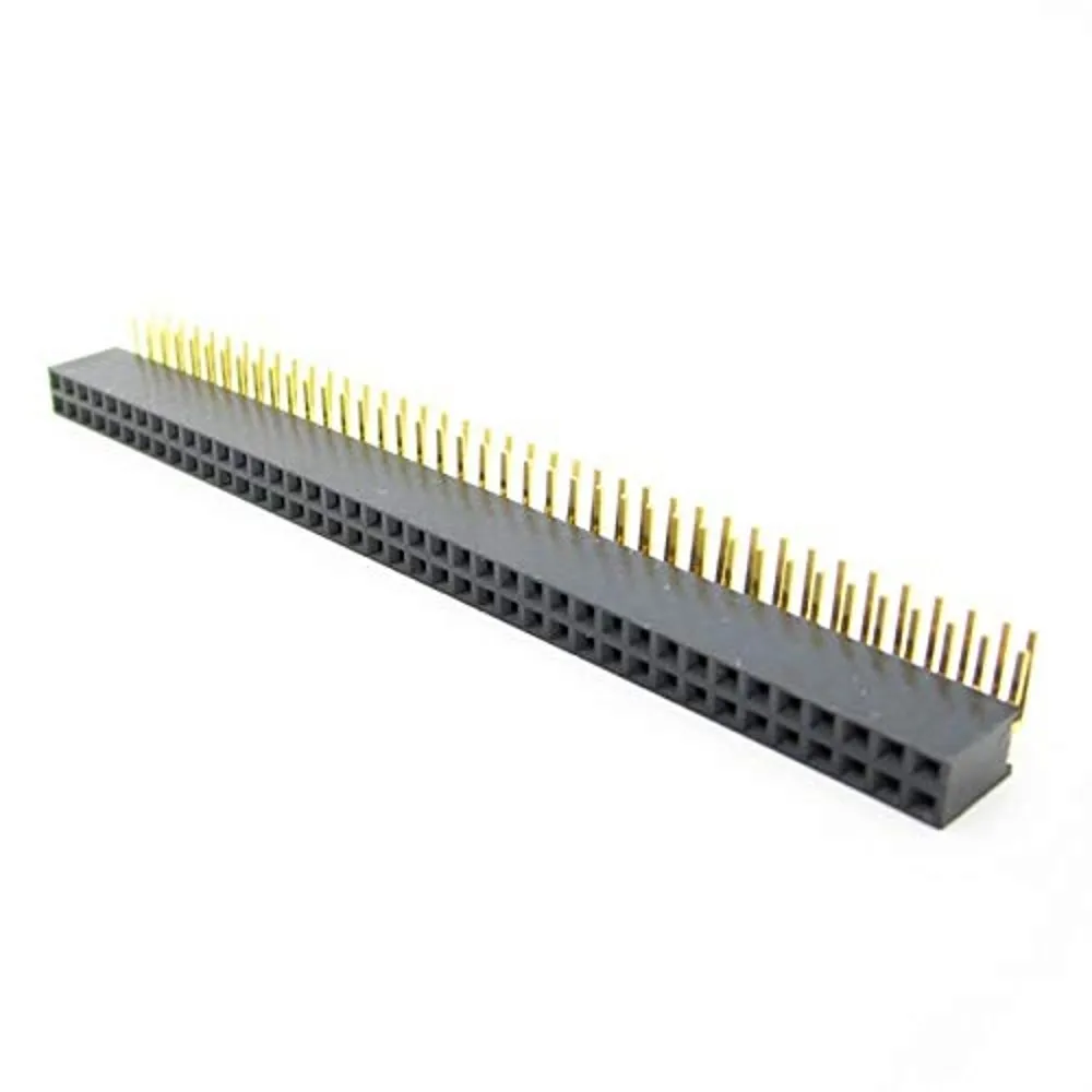 100PCS 2X40 PIN double Row Right Angle Female Pin Header 2.54MM PITCH Strip Connector Socket