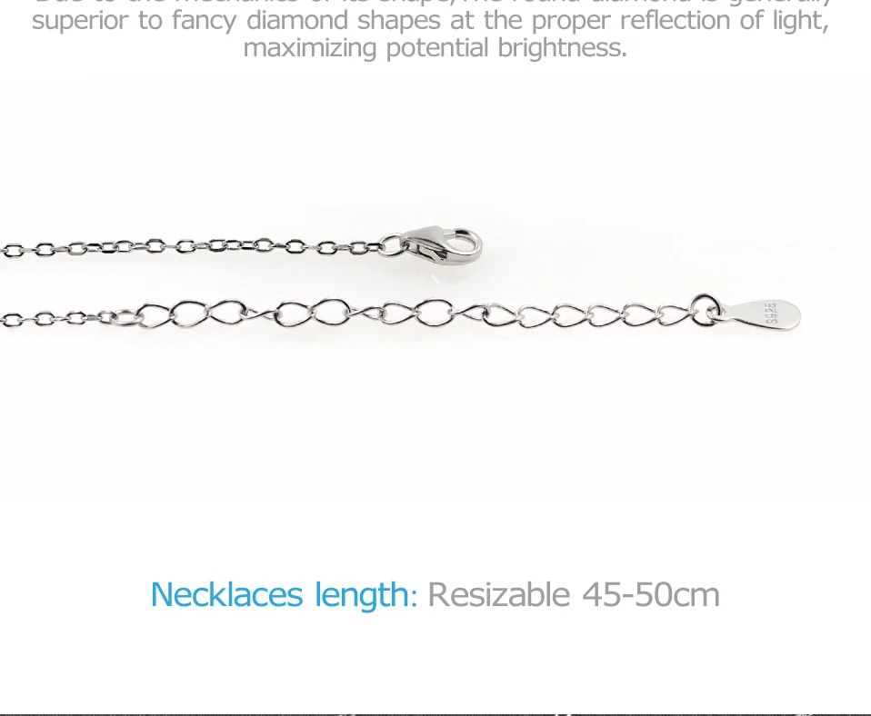 GIGAJEWE 1.2ct 7,0 мм EF Круглый 18 К покрытый белым золотом 925 Серебряный Муассанит ожерелье с бриллиантами проверенные ювелирные изделия подарок для женщин и девочек