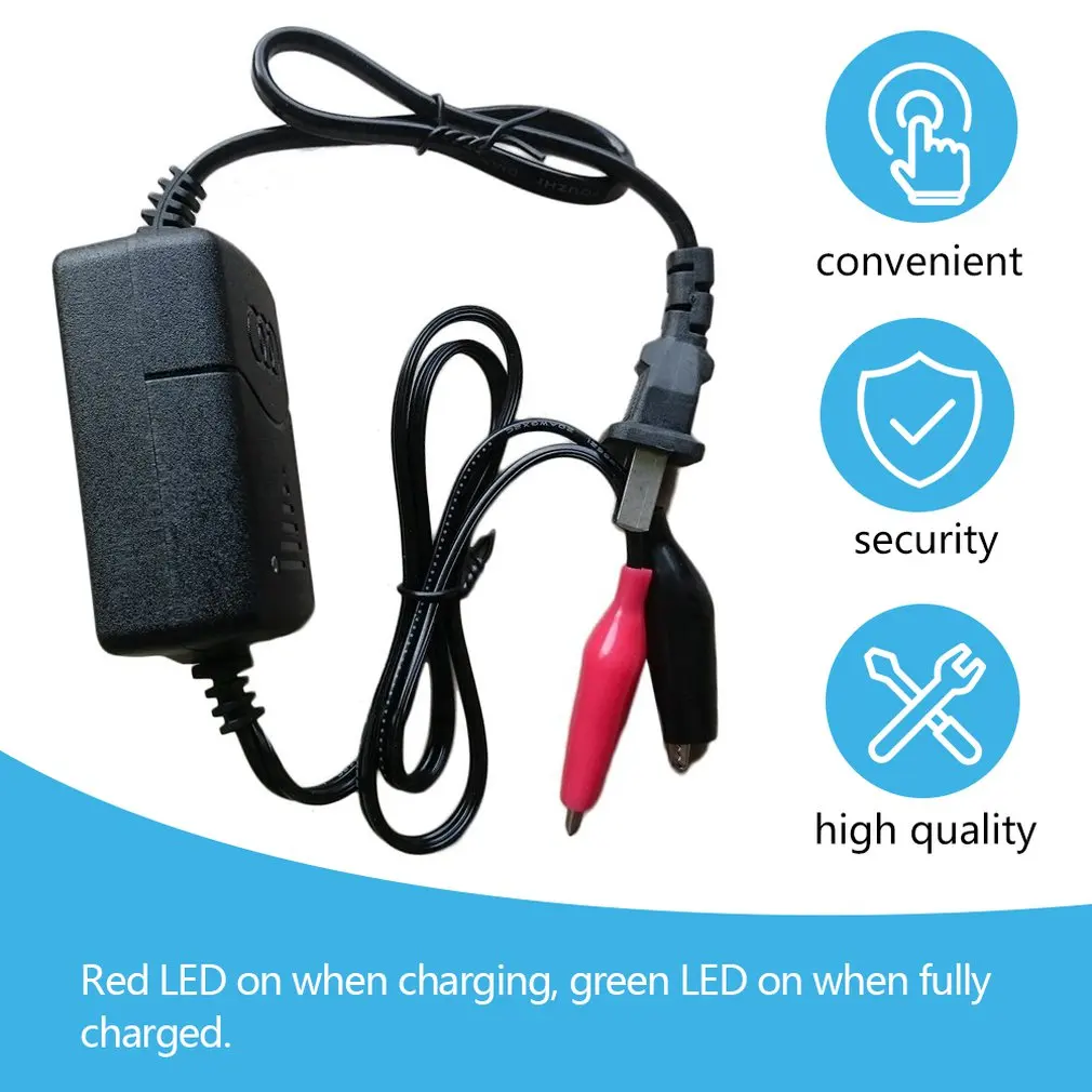 

Black Short Circuit Protection 12 V 1300mA Sealed Lead Acid Rechargeable Automatic Battery Charger Per Car Truck Motorcycle