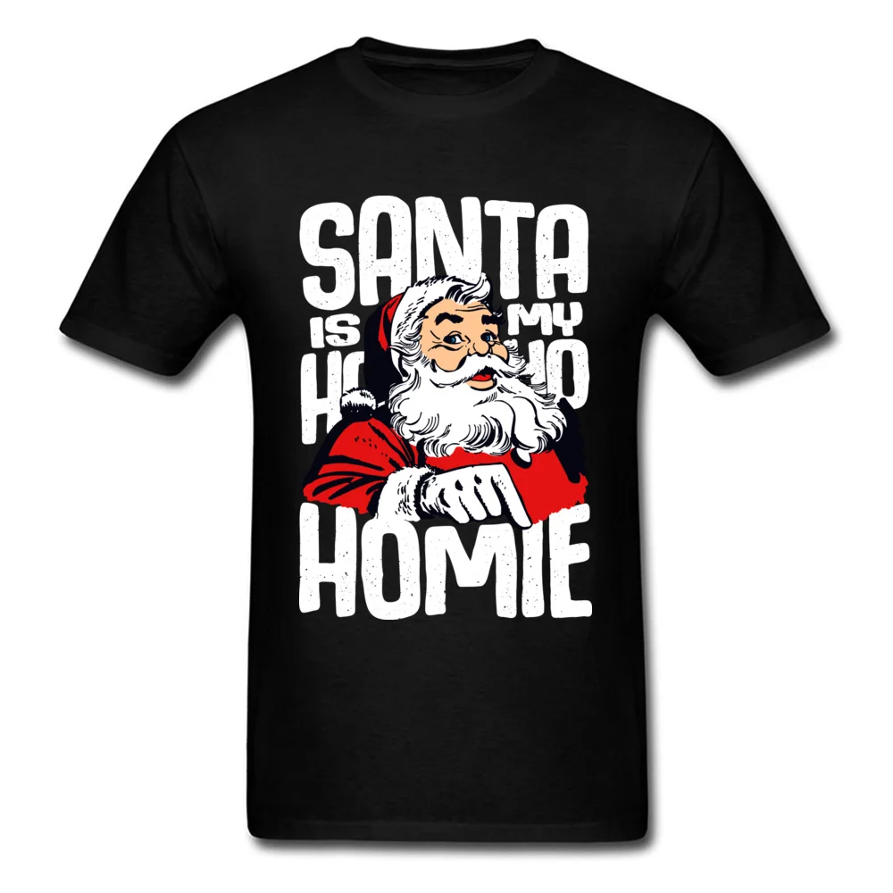 В стиле хип хоп для мужчин размера плюс 5xl футболка Санта мой Homie Рождество рэп топ