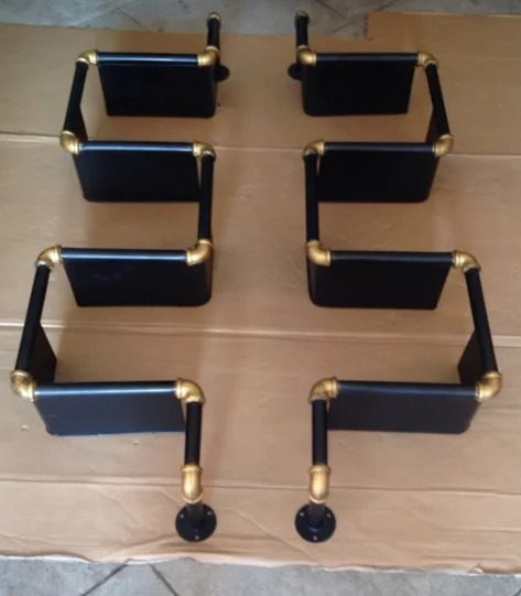 

Industrial water pipe iron bookcase Shelf living room wall storage rack wall hanging storage storage rack Retro Wall shelves