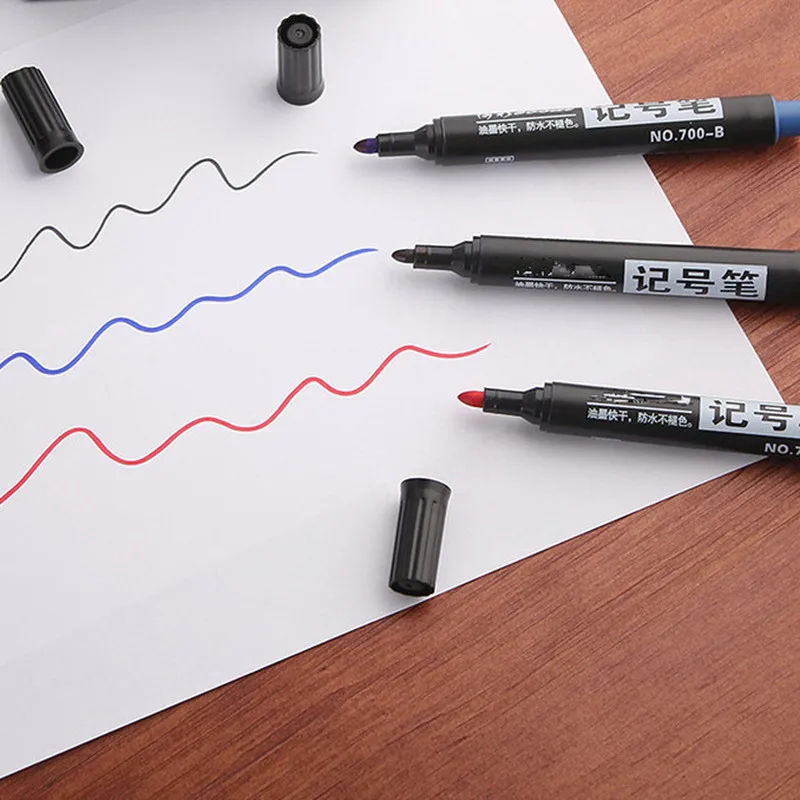 10/5 шт маркер с перманентной краской ручка жирной Водонепроницаемый черная для