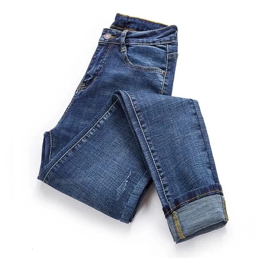 Новинка 2020 джинсовые брюки женские облегающие Модные Узкие тонкие черные джинсы