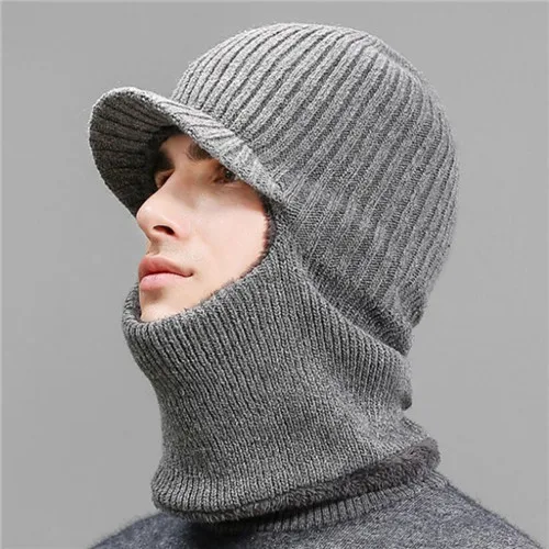 D Зимние шапки для мужчин Skullies Beanie шапка зимняя шапка мужской женский шерстяной шарф шапка s Набор Балаклава маска Knitted шапка вязаная шапка - Цвет: D