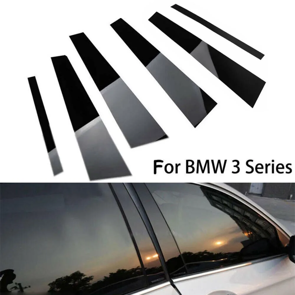 

Mouldings Car window pillar Trim Parts Pro Stylish Tool Trim Glossy Black 6 pcs