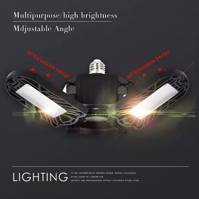 

360 Deformation UFO Led Light E27 High Bay Light Garage Lamp 60W 80W 85-265V Lights For Gas Station Canopy Workshop Field