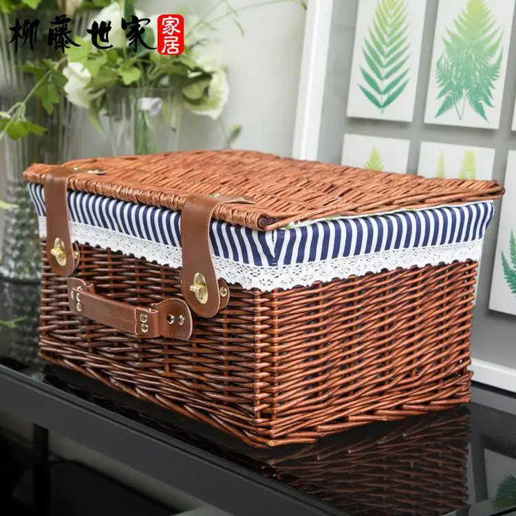 Корзина для хранения из ивы всей семьи большая игрушка искусственной корзина