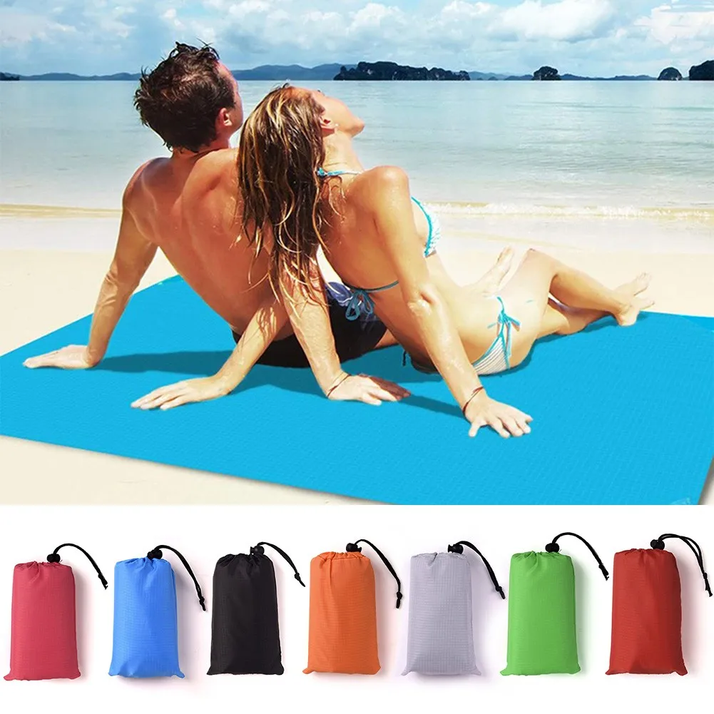 

Pocket Beach Blanket Folding Camping Light Weight Beach Mat Outdoor Camping Home Decor Rugs Foldable Picnic Blanket