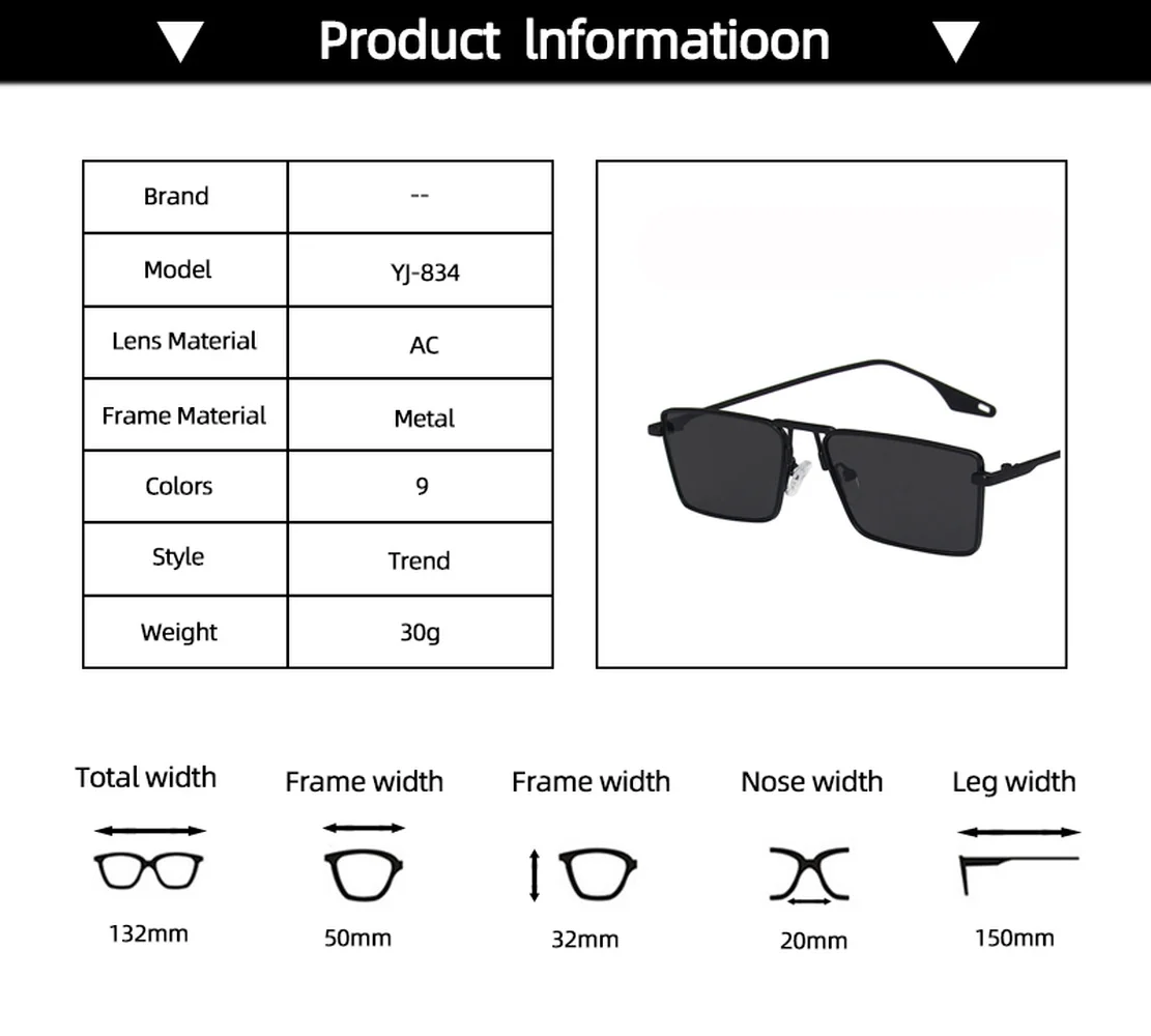 Vintage Narrow Small Sunglasses Women Luxury Brand Metal Frame Sun Glasses Rectangle Driving Eyeglasses Fishing Eyewear Men 2022 images - 6