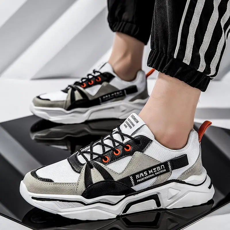 

2020Newest Stylish Four Seasons Running Shoes for Men High Quality Sneakers Lace-Up Lightweight Breathable Fashion Walking Shoes