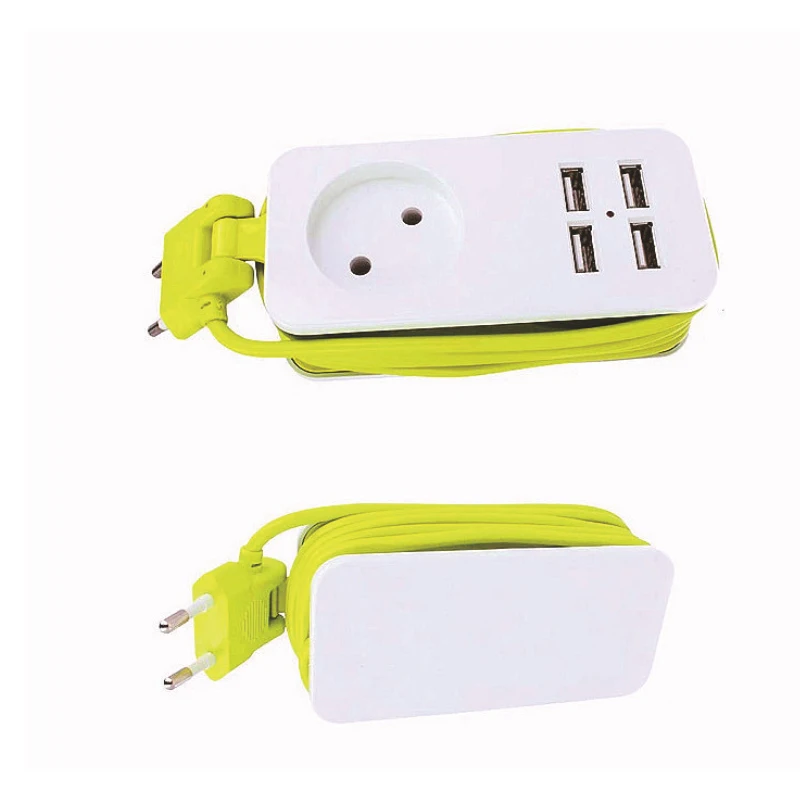 Сетевой адаптер с европейской вилкой и 4 USB-портами 1200 Вт |