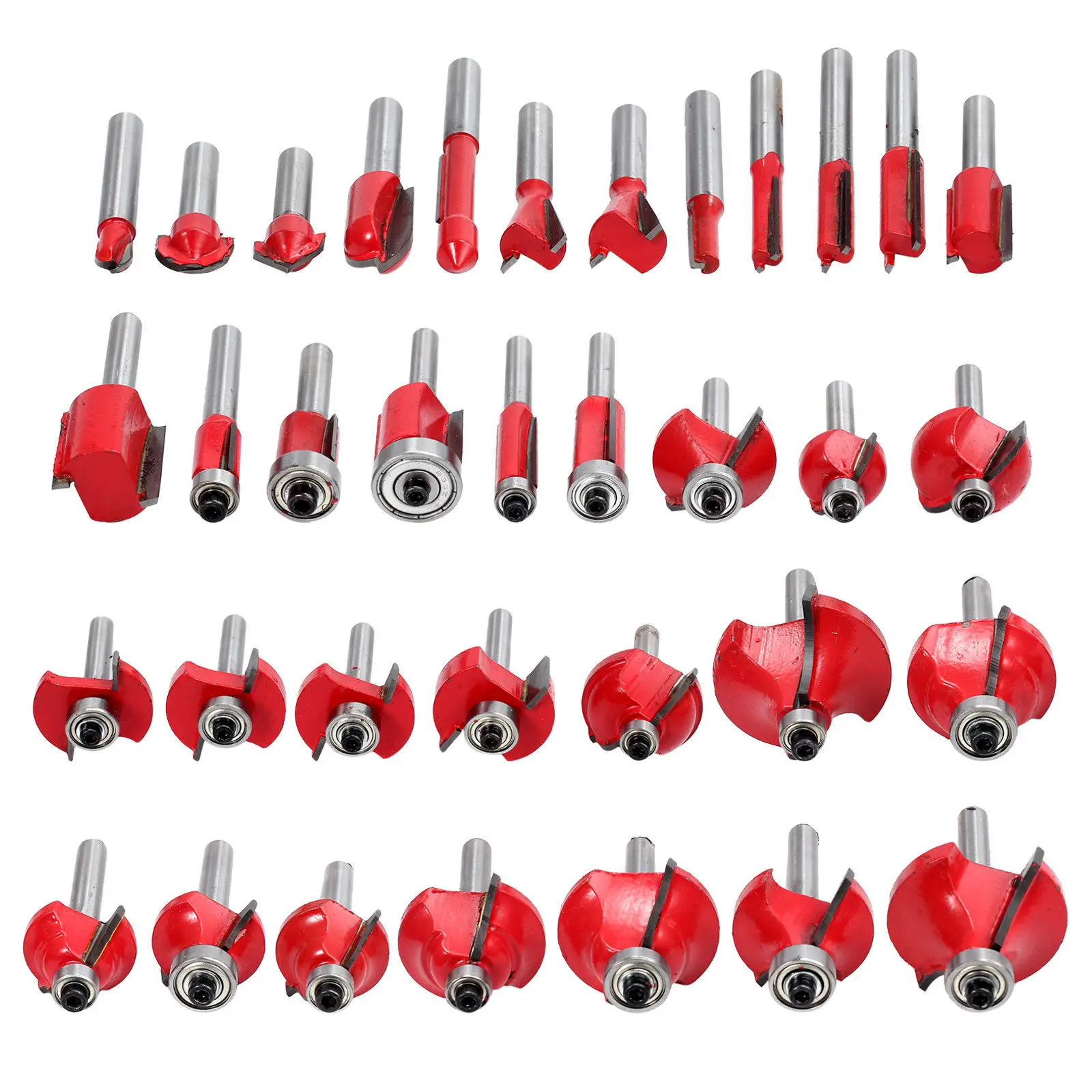 Набор фрез 8 мм комплект из 35 твердосплавных насадок для работ по дереву|Фреза| |