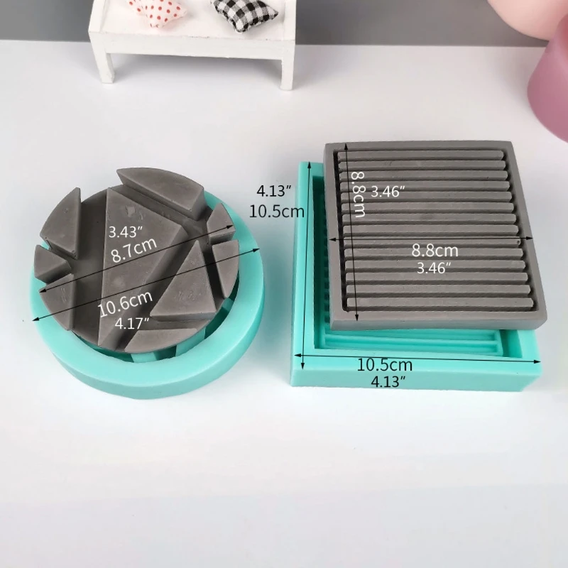 

1Pc Handmade Square Coaster Silicone Molds for Resin Tea Mat Coaster Molds Round Phone Holder Mold for Resin Casting Molds