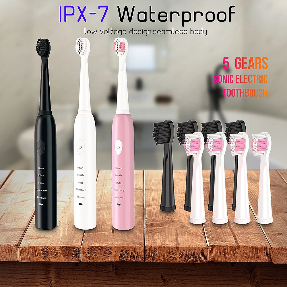 Мощная Электрическая зубная щетка перезаряжаемая 41000 раз/мин ультразвуковая