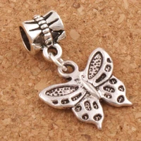 swallowtail butterfly charm beads 100pcs zinc alloy fit european bracelets jewelry diy b1115 16 3x26mm