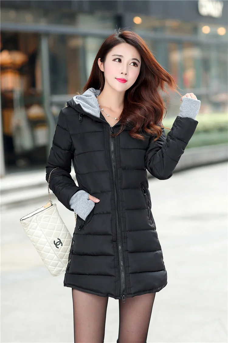 Winter Warm Cotton Jacket Women's Large Size Long Jacket New Ultra-light Slim Hooded Windproof Down Jacket Women's Jacket