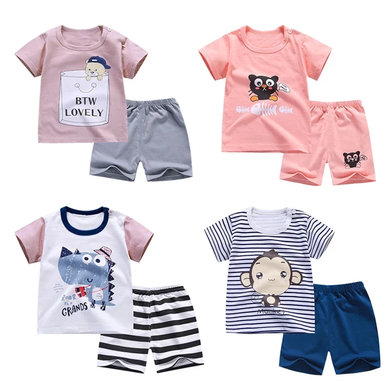 

Summer Infant Newborn Baby Boy Clothes Children Clothing Set for Girls Kids T-Shirt Shorts 2PCS Outfits Cotton Clothes 0-6 T