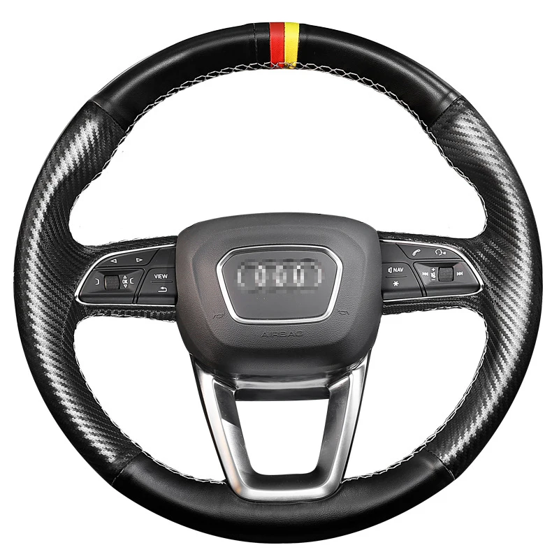 

High Quality Steering Wheel Cover for Audi Q5 FY A6 C8 Leather Hand-sewn Grip Cover Modification Car Accessorie Decoration Goods