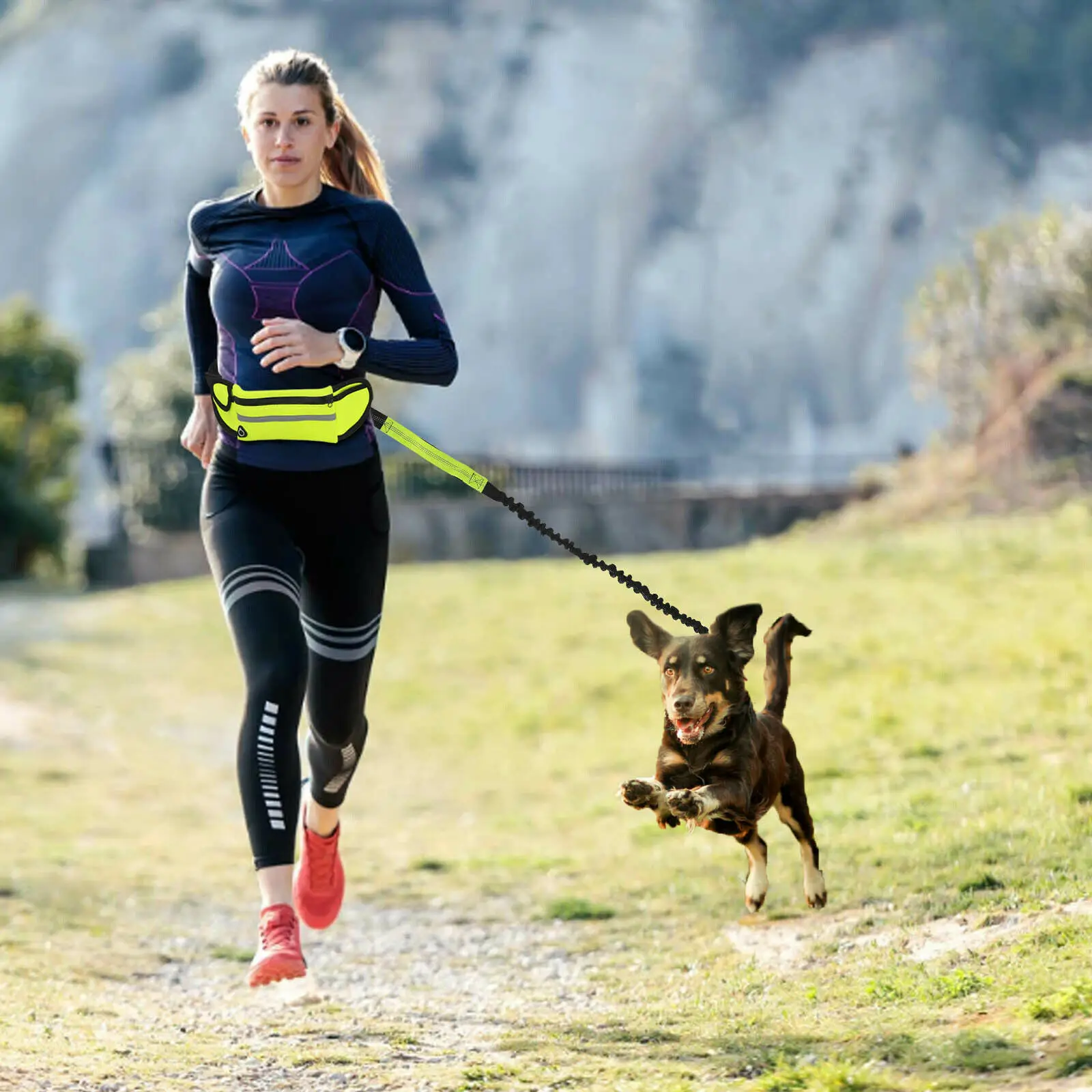 Adjustable Hand Free Dog Leash for Pet Walking Running Jogging Lead Waist Belt Chest Strap | Дом и сад