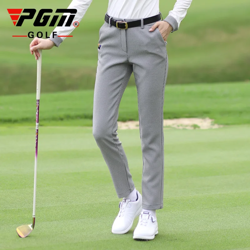 

Одежда для гольфа PGM на осень и зиму, женские брюки с рисунком «гусиные лапки», спортивные брюки, женские брюки с индивидуальным принтом