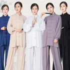 USHINE Taichi Униформа хлопок 6 цветов Wushu одежда для кунг-фу, детей, взрослых, боевые искусства WingChun костюм 110 см-185 см