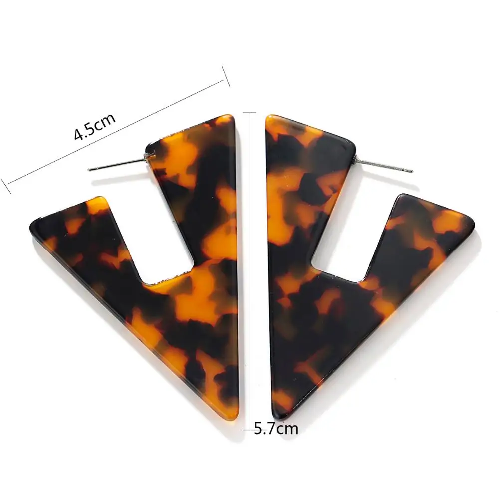New 2021 Bohemian Triangle Acrylic Earrings For Women Personality Party Drop Earring 7 Colors Christmas Jewelry | Украшения и