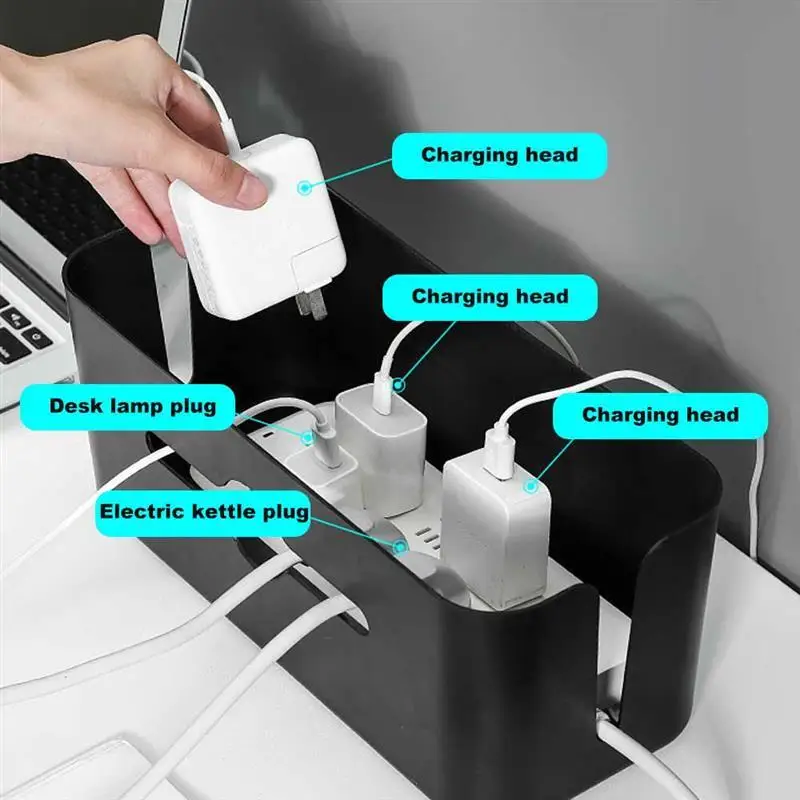 

Cable Storage Box Charger Wire Management Power Strip Wire Case Anti Dust Charger Socket Organizer Network Line Storage Bin