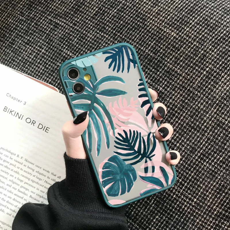 Palm tree Leaves Plant Flower Phone Case for iphone 11 12 13 14 Pro Max 7 8 Plus SE2 X XR XS MAX Back Shockproof Cover Fundas