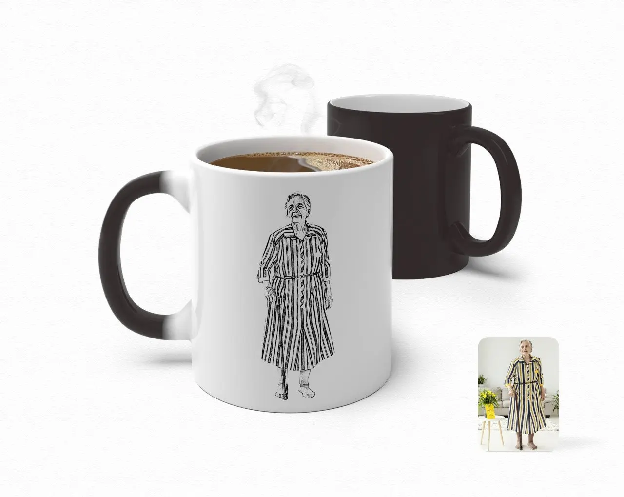 

Personalized Full Size Charcoal Grandma Caricature Of Magic Mug Bardak-1