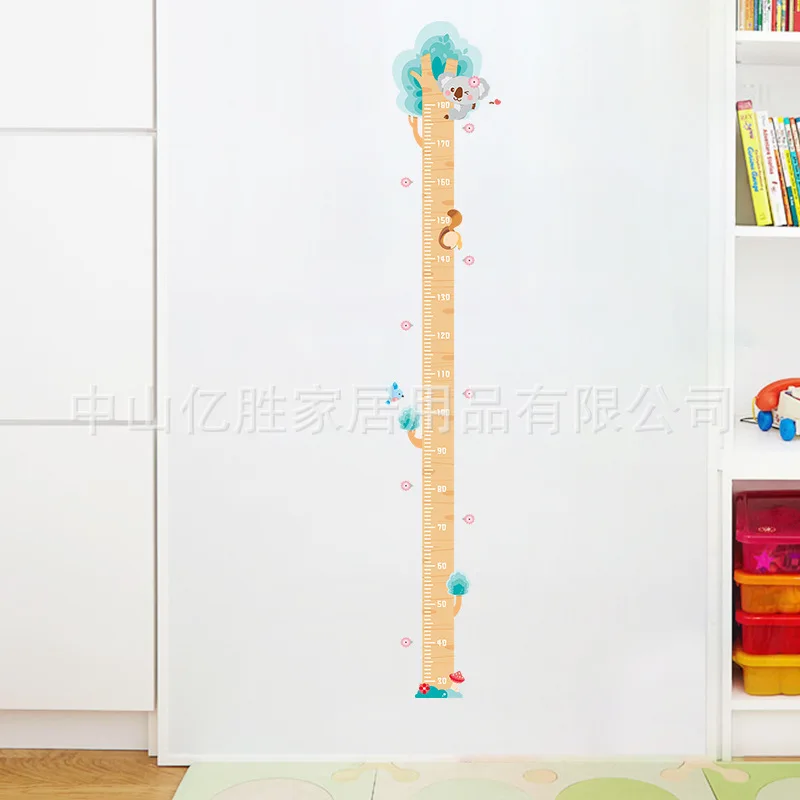 Мультяшные настенные наклейки Koala на дерево детские измерения роста для детской