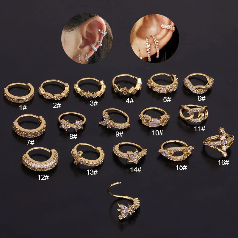 

Cz Hoop Cartilage Earring Helix Tragus Daith Conch Rook Snug Ear Piercing Jewelry Nose Piercing Body Jewelry