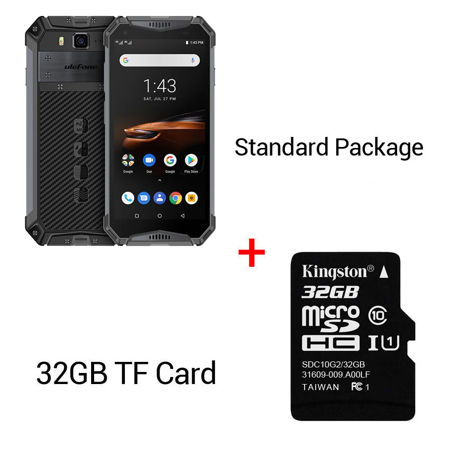 Black N 32GB Card Ulefone Armor 3W 5," FHD+ Android 9,0 Helio P70 Octa Core 6 ГБ 64 Гб Смартфон 21 МП 10300 мАч 4G OTG NFC мобильный телефон - Цвет: Black N 32GB Card