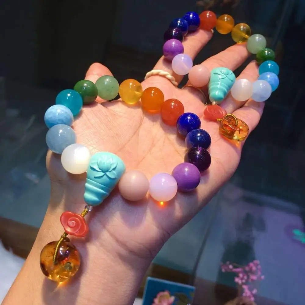 Круглые бусины из Бирюзы и кианита ааааа 12 мм | Украшения аксессуары