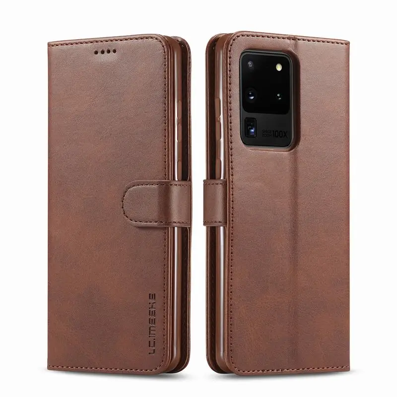 Чехол для Samsung Galaxy S20 Ультра чехол S20ultra Роскошный кожаный бумажник противоударный