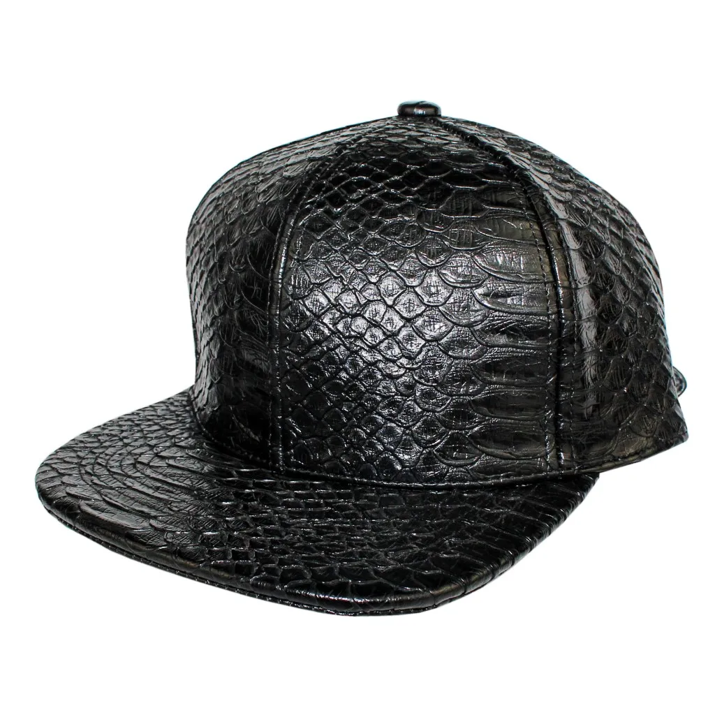 5 панельный белый и 6 черный Snapback PU искусственная кожа структурированная