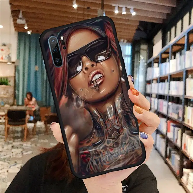 

Sexy Sleeve Tattoo Girl Phone Case For Huawei honor Mate P 9 10 20 30 40 Pro 10i 7 8 a x Lite nova 5t Fundas Capa