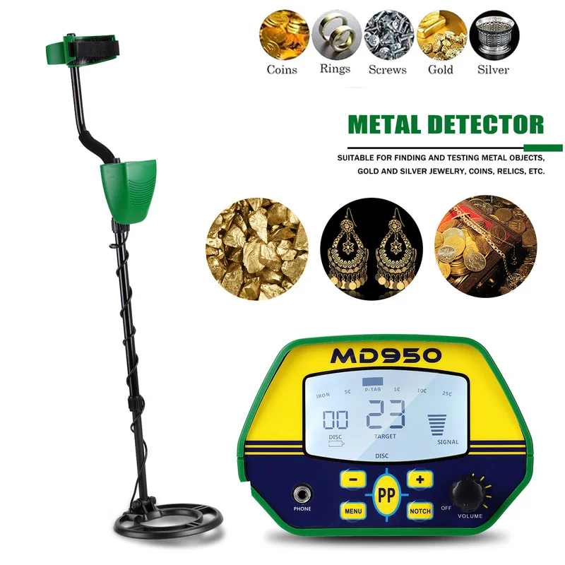 

MD950 Underground Metal Detector Gold Digger Finder Metal Detecting Tool Treasure Finder Waterproof Search Coil for Adults Kids