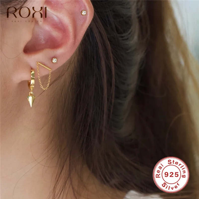 ROXI минималистичные серьги из стерлингового серебра 925 пробы длинные серьги с кисточкой для женщин Висячие серьги рождественские подарки
