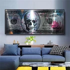 Граффити, холст с изображением денег, художественные плакаты и принты долларов, картины для домашнего декора гостиной