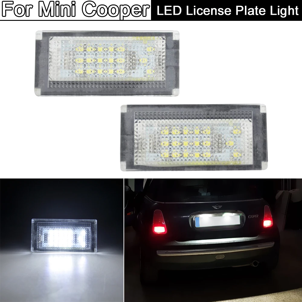 

2PCS White LED License Plate Light Number Plate Lamp For Mini Cooper R50 2002-2006 Convertible R52 2004-2008 R53 2001-2006