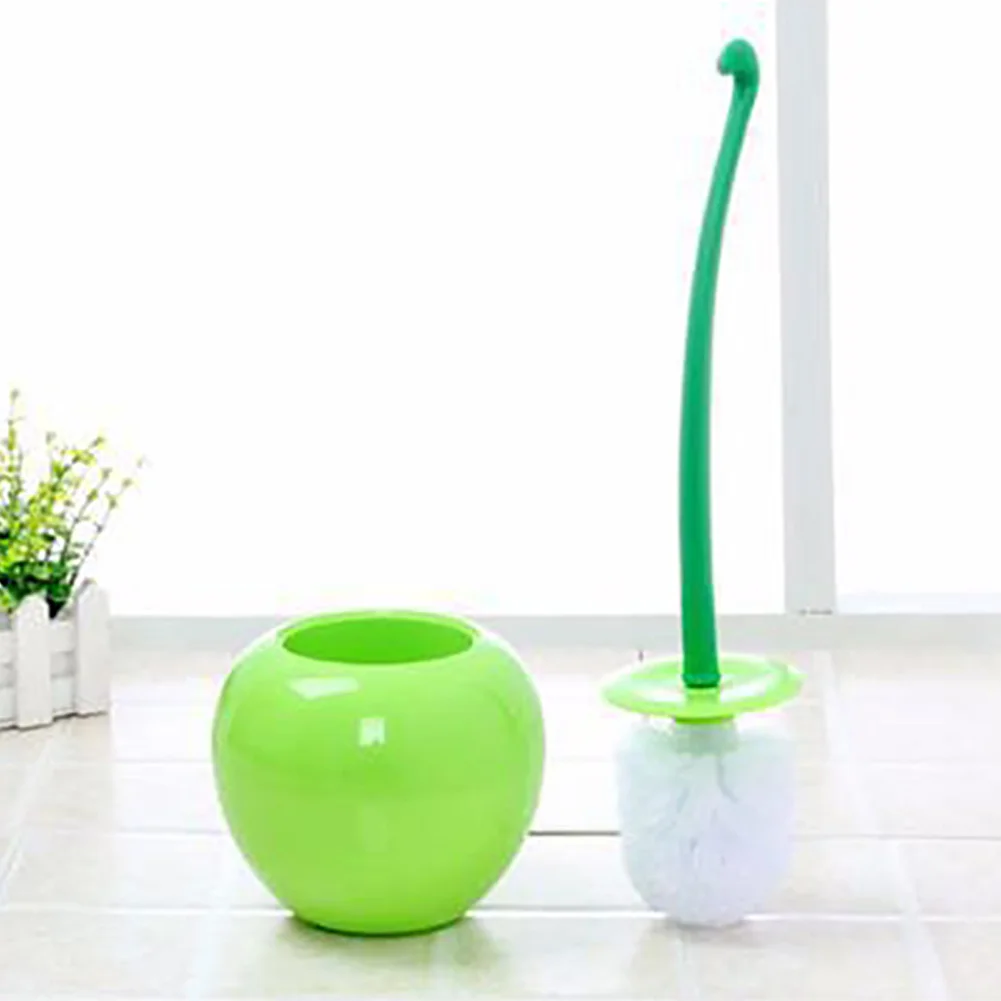

Long Handle Practical Portable Cleaning Hotel Cherry Shaped Bathroom Home Lovely With Holder Toilet Brush