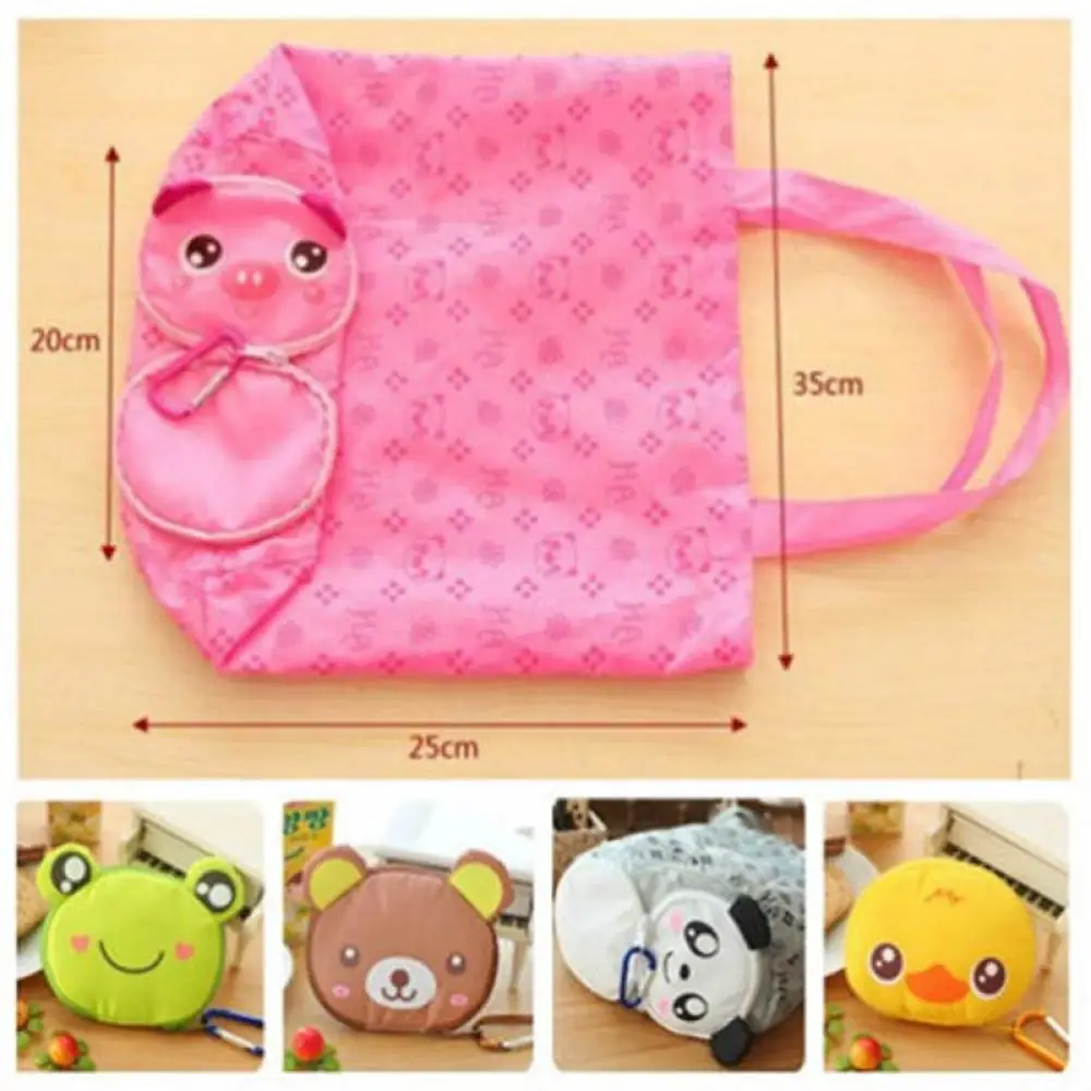 Складная хозяйственная сумка с мультяшными животными многоразовая эко панда