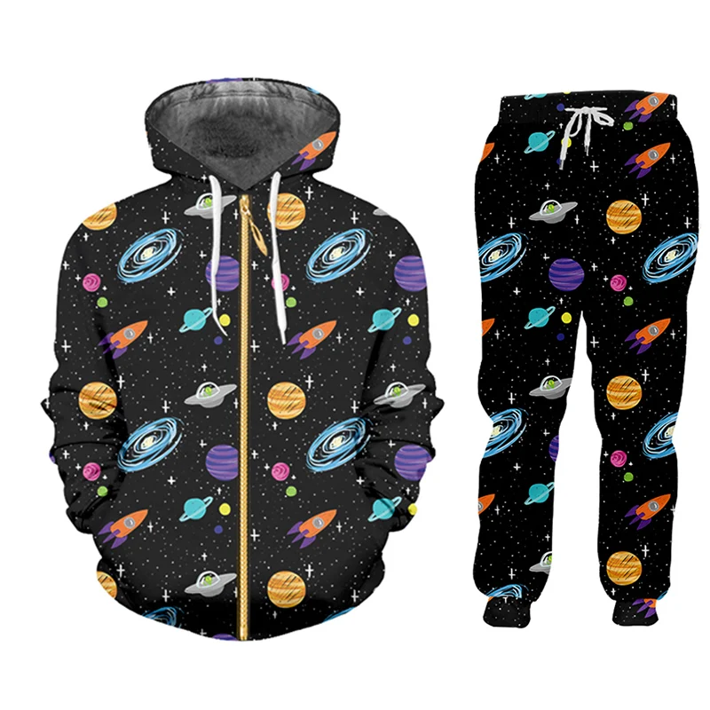 

CJLM All 3D Print Spaceship Space Personalized Couple Outfit Men/women Hoodies Sweater Jacket Trackuit Comfortable Personality