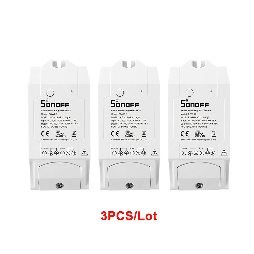 Itead 3 шт./лот SONOFF POW R2 15A WiFi умный переключатель монитор энергопотребление умный дом Wi-Fi переключатель приложение контролируется работает с Alexa - Цвет: 3PCS Pow R2