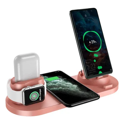6in1 wireless charger dock station 10w qi induction fast magnetic charging holder micro usb typec stand mobile phone accessories free global shipping