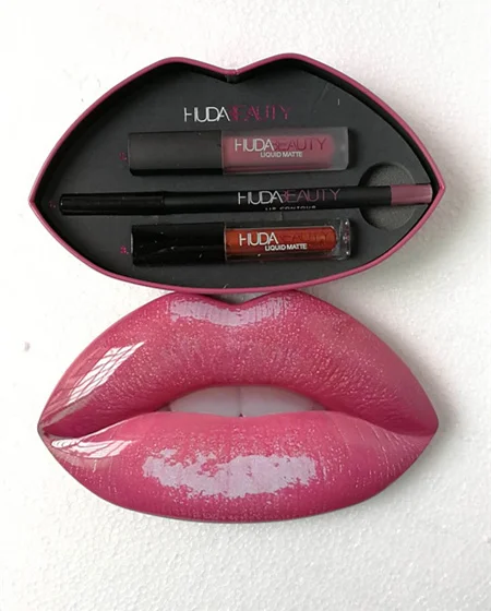 HUDAS beauty nuda 18 Colors Eyeshadow Shimmer Palette same color with Hudas Matte Smokey Contour and Strobe Lip Set |