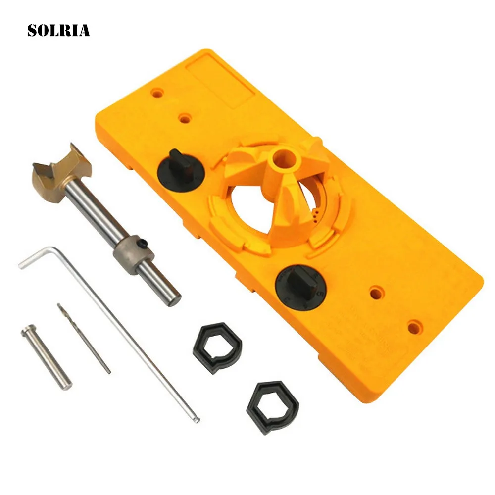 

7Pcs/Set 35MM Hole Locator Woodworking Hinge Hole Opener Hinge Hole Puncher Door Hole Template Wood Cutter Woodworking Tools New